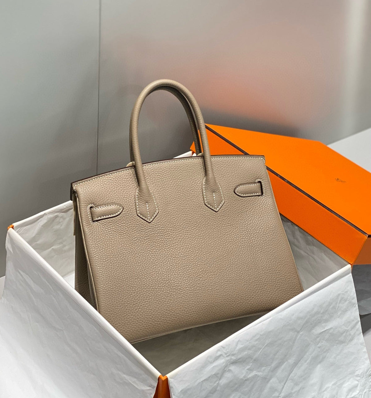 HM BIRKIN 30CM BROWN TOGO LEATHER SILVER HARDWARE