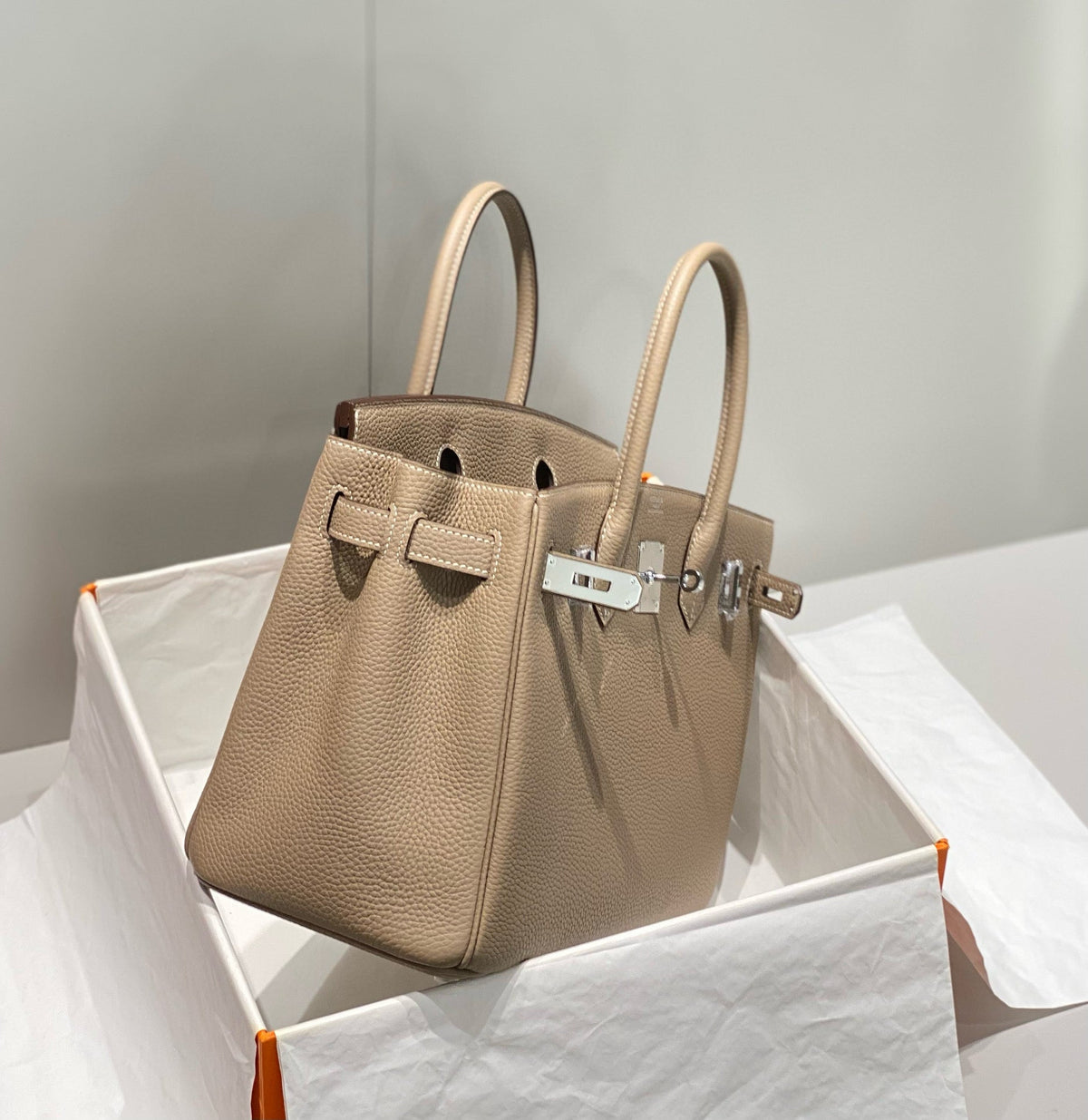 HM BIRKIN 30CM BROWN TOGO LEATHER SILVER HARDWARE
