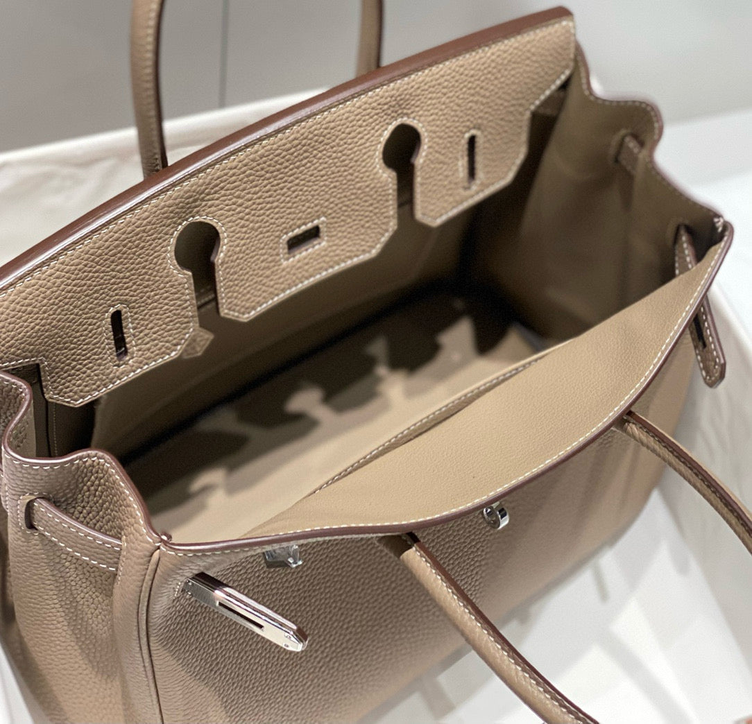 HM BIRKIN 30CM BROWN TOGO LEATHER SILVER HARDWARE