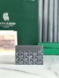 GOYA CARD WALLET 10 IN GRAY GOYARDINE CANVAS AND COWHIDE