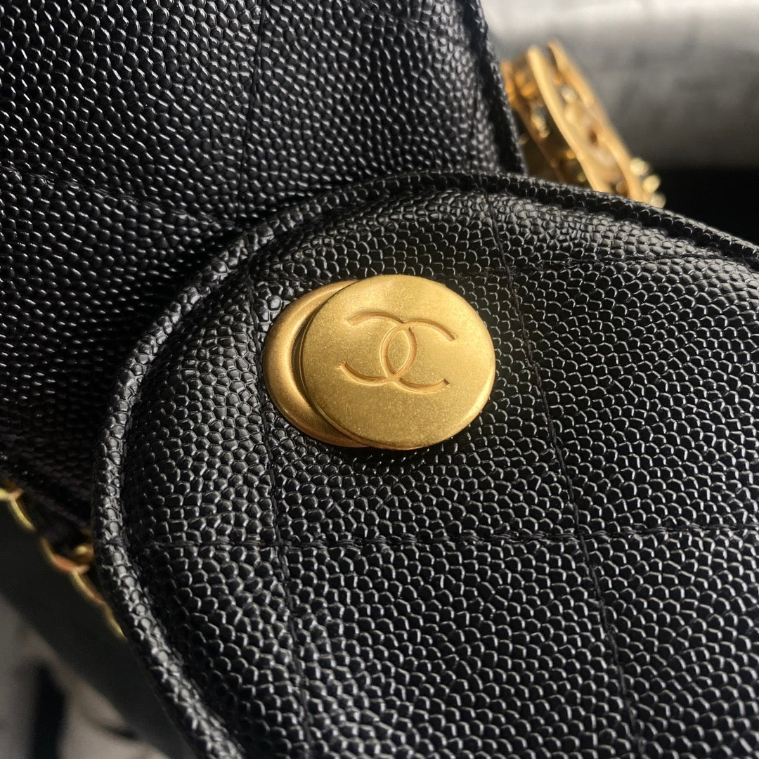 25C Hobo Bag 31cm Black Calfskin