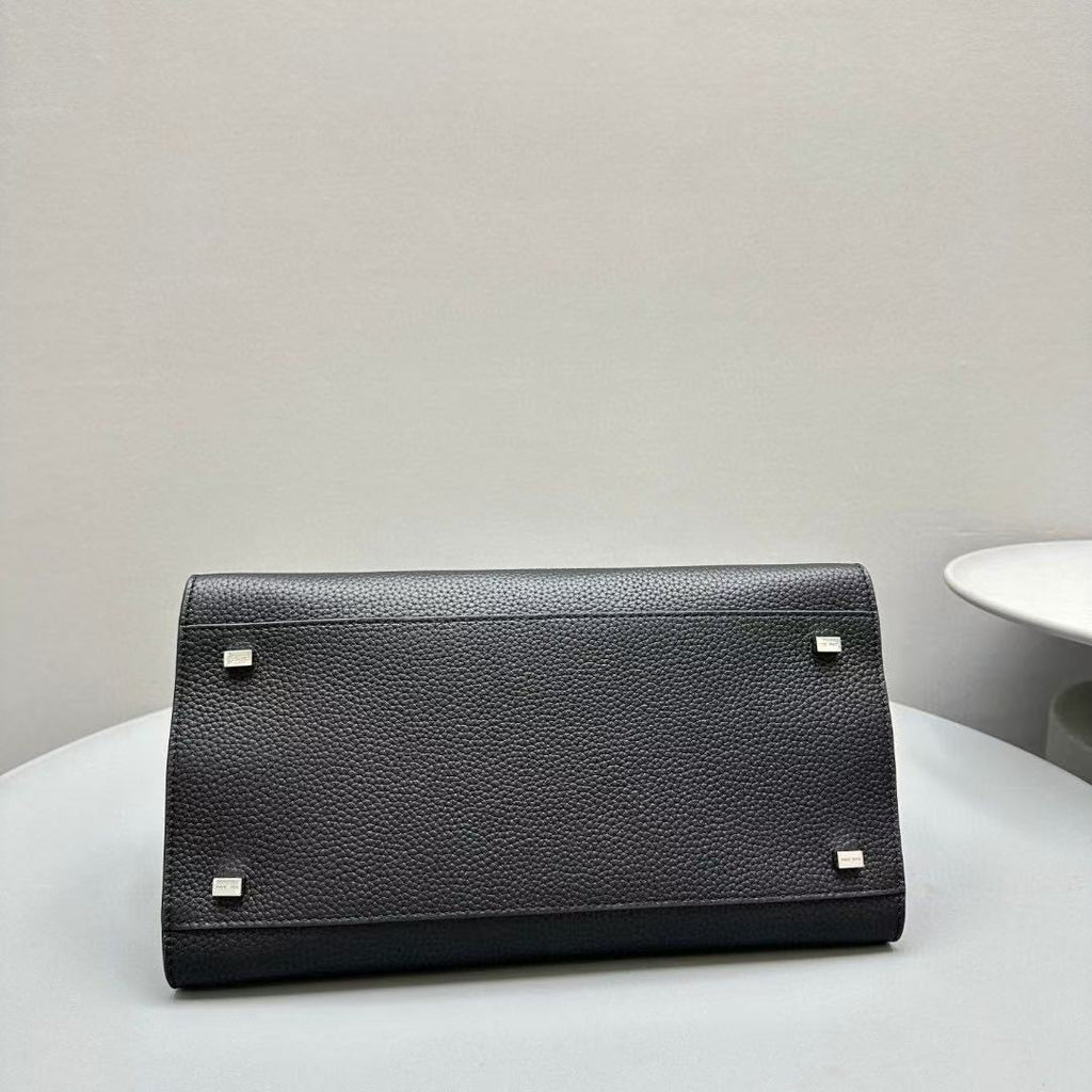 The Row Margaux 12 Black Leather