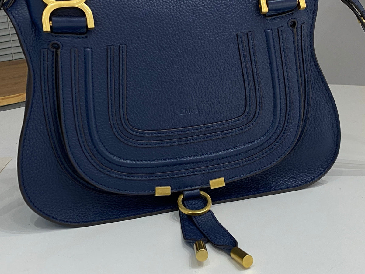 Marcie Bag In Grained Leather Cashmere Dark Blue