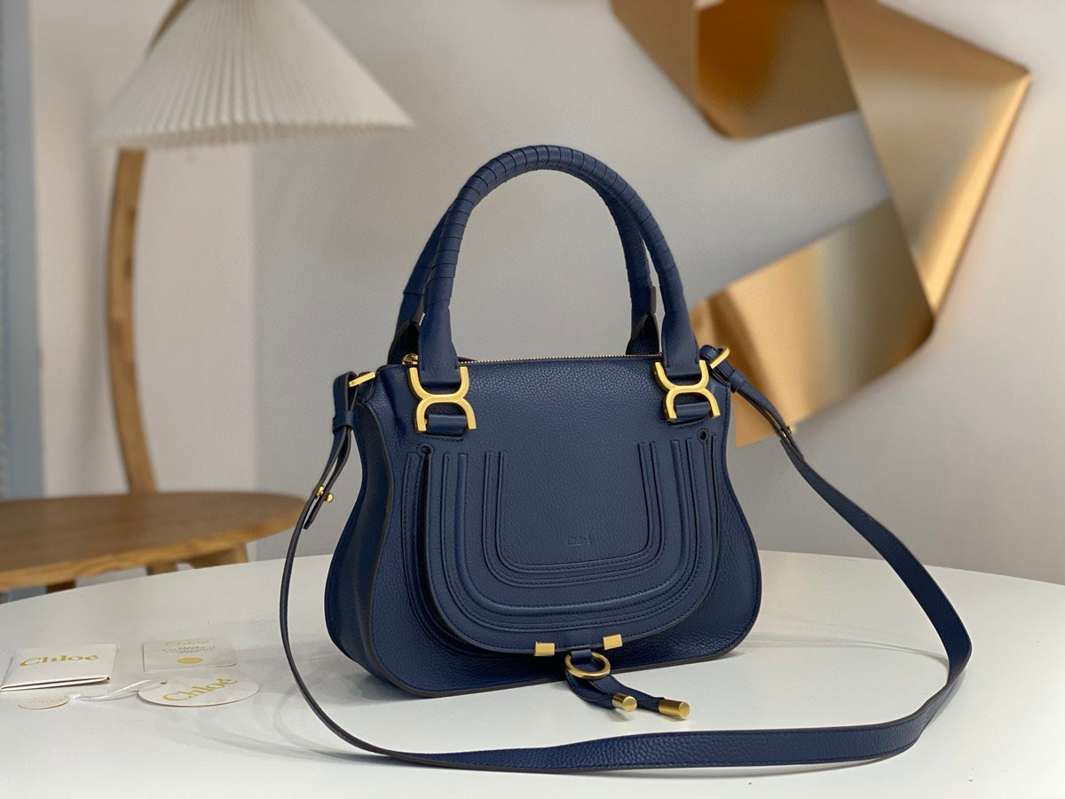 Marcie Bag In Grained Leather Cashmere Dark Blue