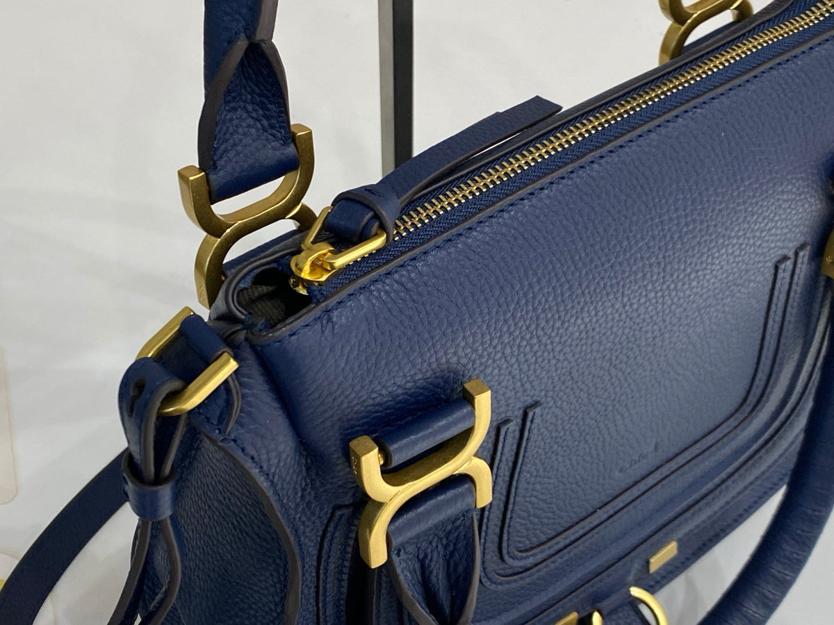 Marcie Bag In Grained Leather Cashmere Dark Blue