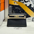 HM KELLY MINI 19 BLACK TOGO LETHER GOLD HARDWARE