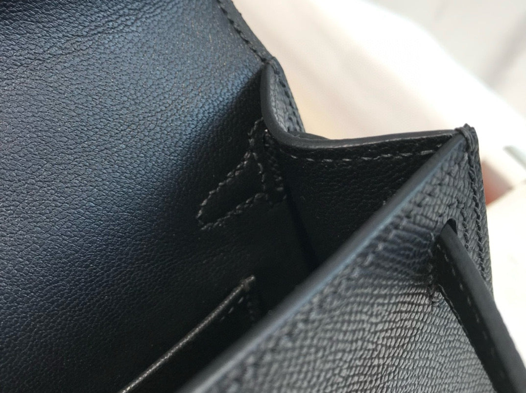 HM KELLY MINI 19 BLACK EPSOM CALFSKIN GOLD HARDWARE
