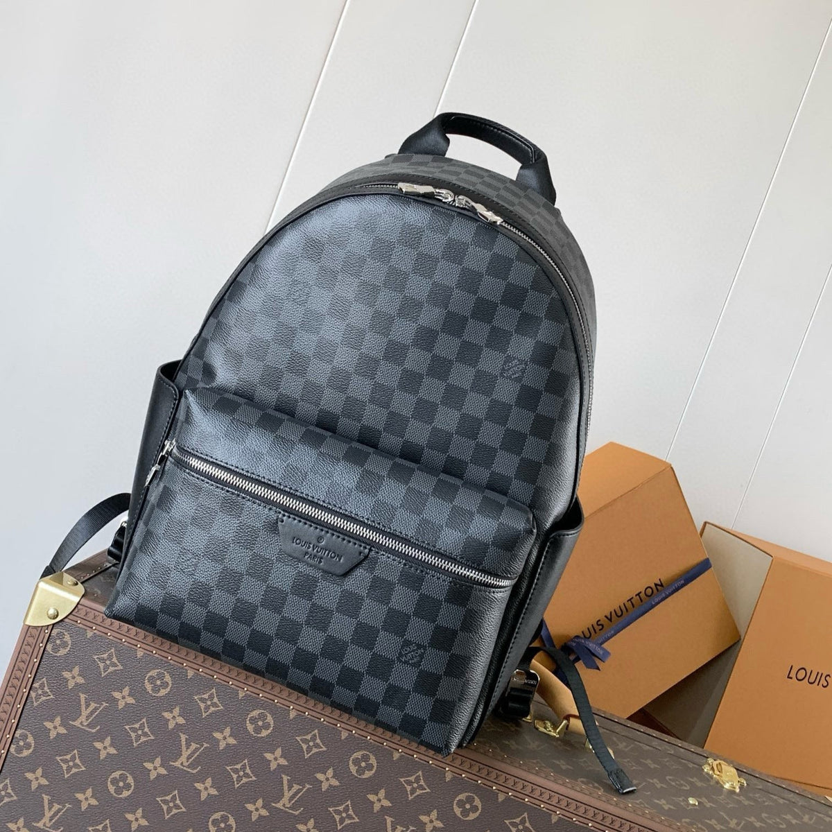 Lv Discovery 38cm Backpack Black Monogram Eclipse Canvas And Cowhide