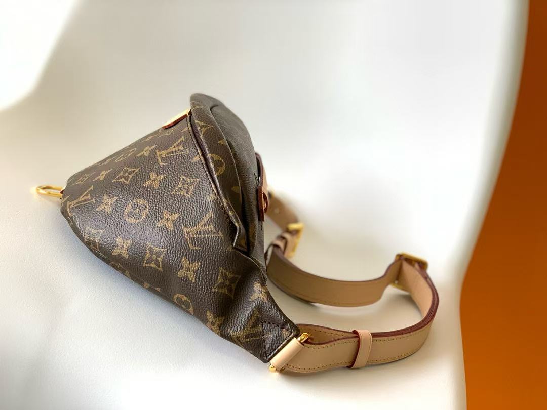 Louis Vuitton Monogram Bumbag Brown Beige Leather Canvas