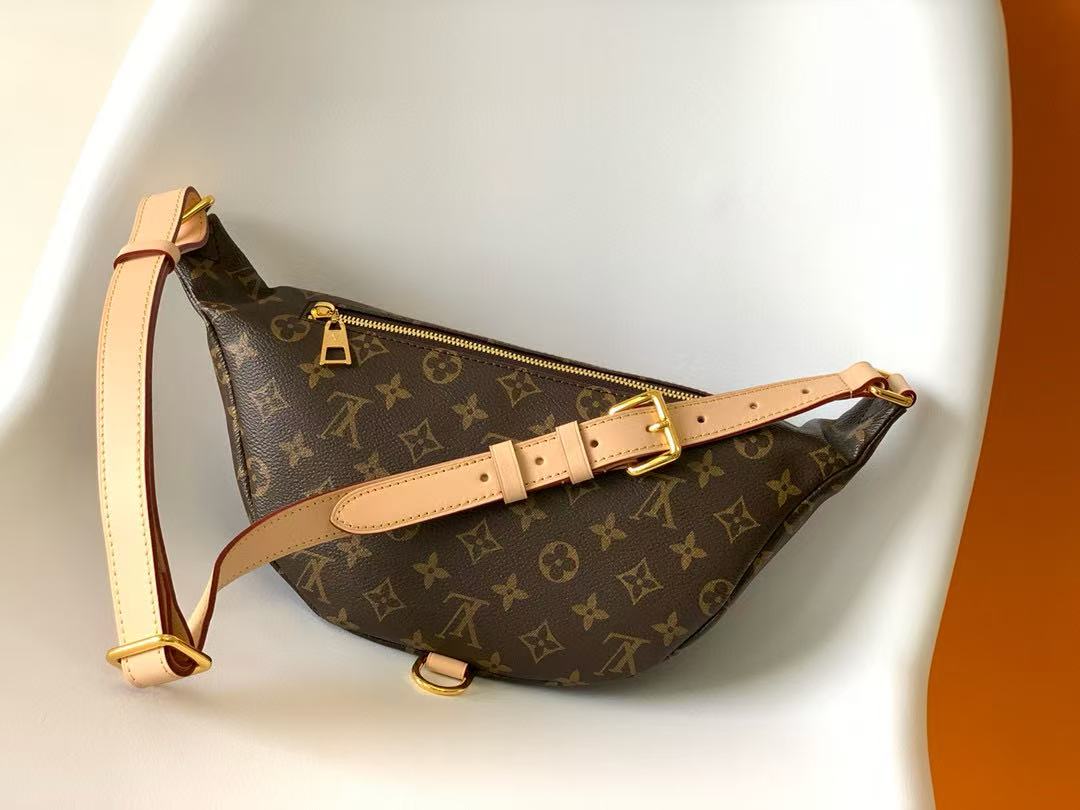 Louis Vuitton Monogram Bumbag Brown Beige Leather Canvas