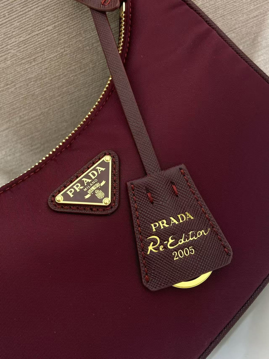 Prada Re-Edition 2005 Re-Nylon bag Burgundy Recycled polyamide