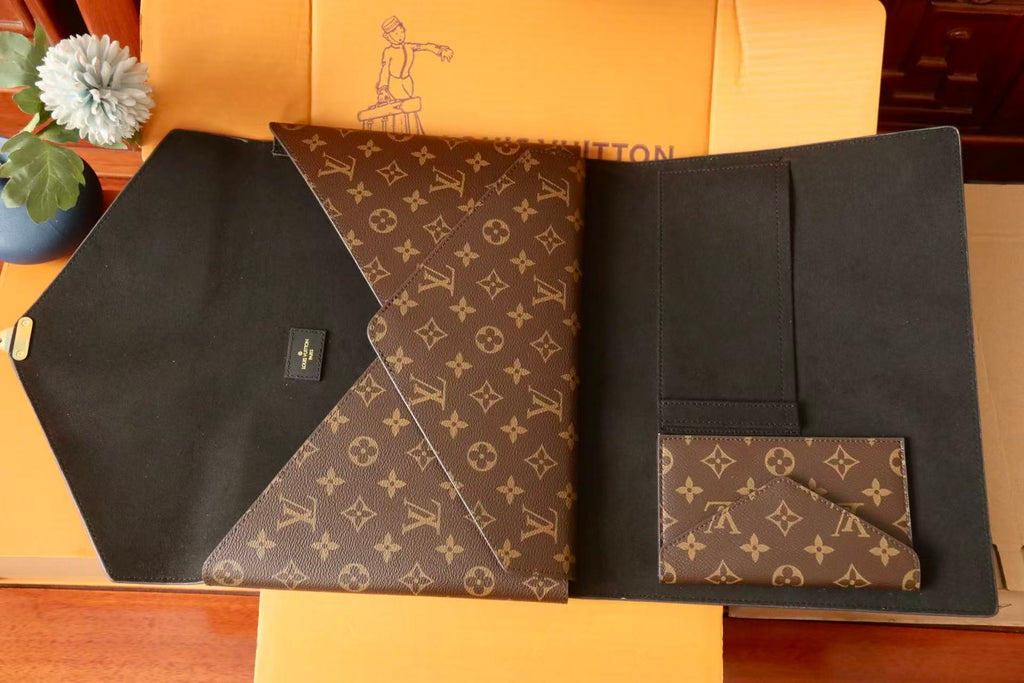 LV Mark Folder Monogram Reverse Coated Canvas Calfskin