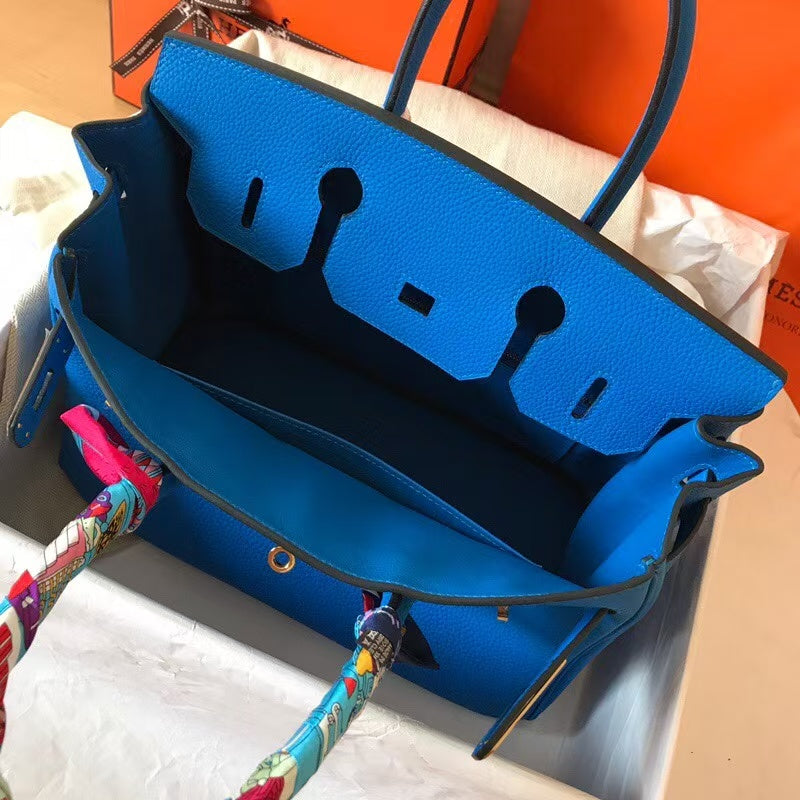 Hermes 2025 Birkin Bag 30cm Blue Leather