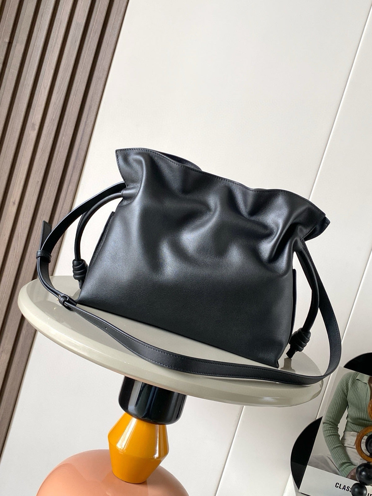 Loewe Flamenco Clutch Medium 30 Black Burgundy Nappa Lambskin