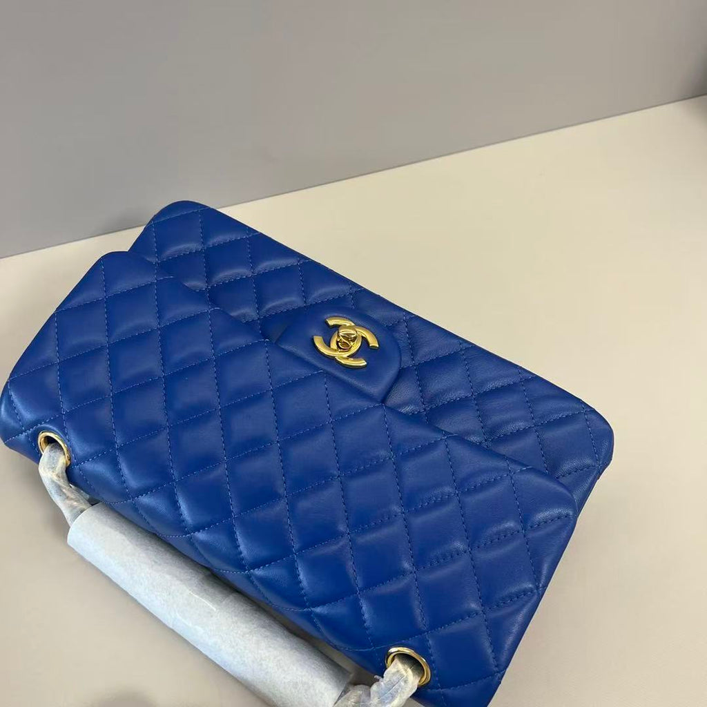 Chanel 2025 Classic Flap Bag 25cm Blue Lambskin