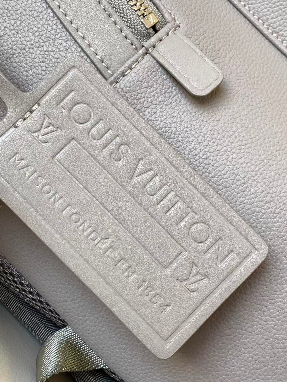 LV Aerogram Backpack Grey in Calfskin Leather