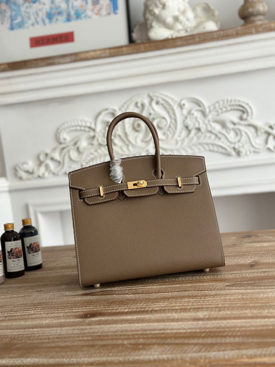 HERM Birkin 25cm Elephant Gray in Epsom
