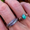 Paraiba Sterling Silver Maple Leaf Ring Set