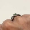 Moss Agate Sterling Silver Maple Leaf Ring Set