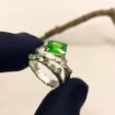 Moss Agate Sterling Silver Oak Leaf Ring