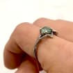 Moss Agate Sterling Silver Maple Leaf Ring