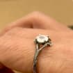 Moonstone Sterling Silver Maple Leaf Ring