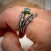 Moss Agate Sterling Silver Oak Leaf Ring
