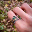 Moss Agate Sterling Silver Oak Leaf Ring