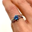 London Blue Topaz Sterling Silver Maple Leaf Ring