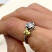 Moissanite Sterling Silver Maple Leaf Band