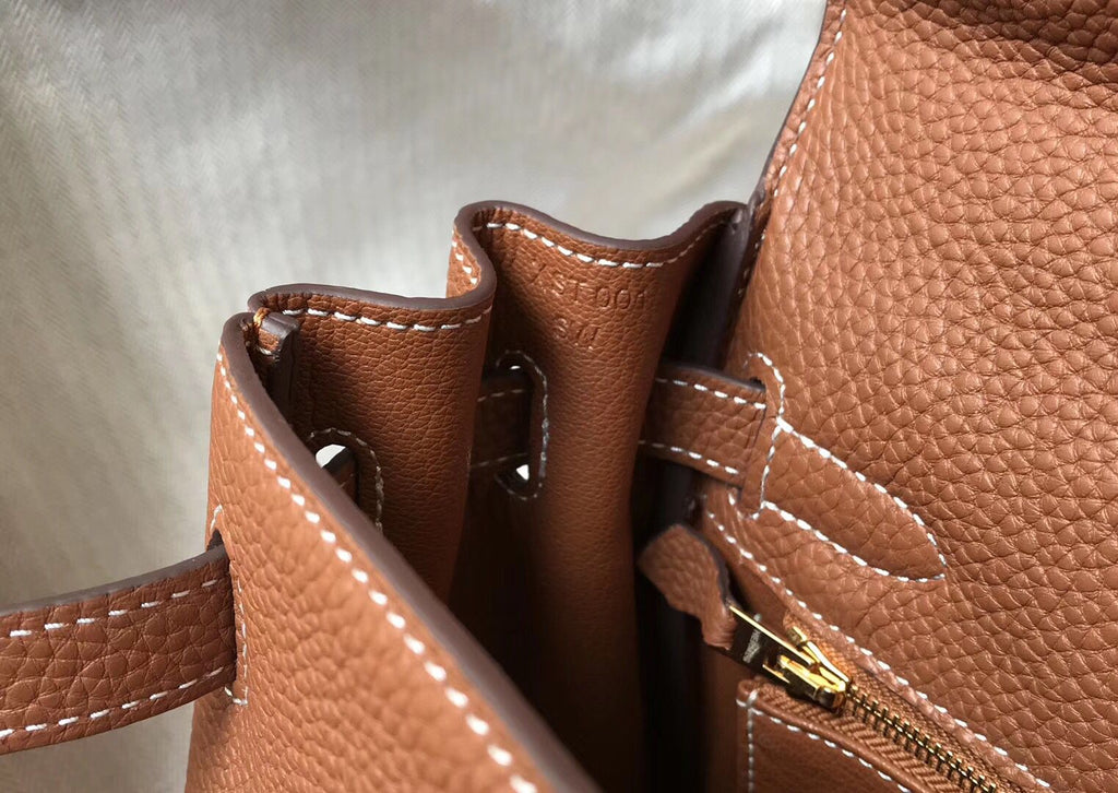 HM KELLY 28CM BROWN TOGO LEATHER GOLD HARDWARE