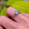 Paraiba Sterling Silver Maple Leaf Ring