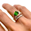 Emerald Sterling Silver Oak Leaf Ring