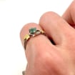 Moss Agate Sterling Silver Maple Leaf Ring