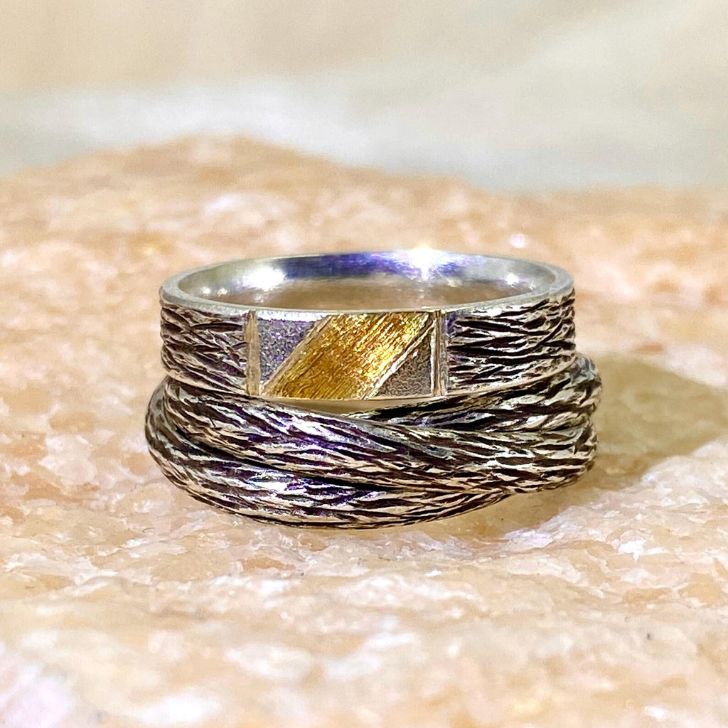 Sterling Silver Tree Bark Ring