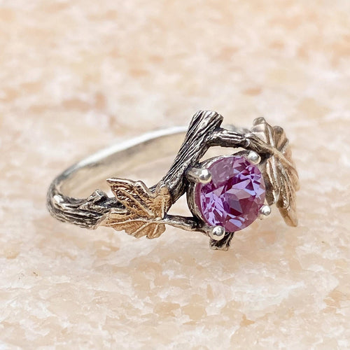 Alexandrite Sterling Silver Twig Ring