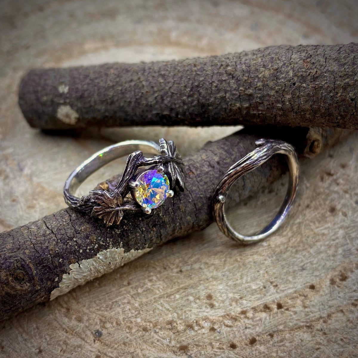 Zircon Sterling Silver Maple Leaf Ring