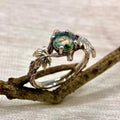 Moss Agate Sterling Silver Maple Leaf Ring