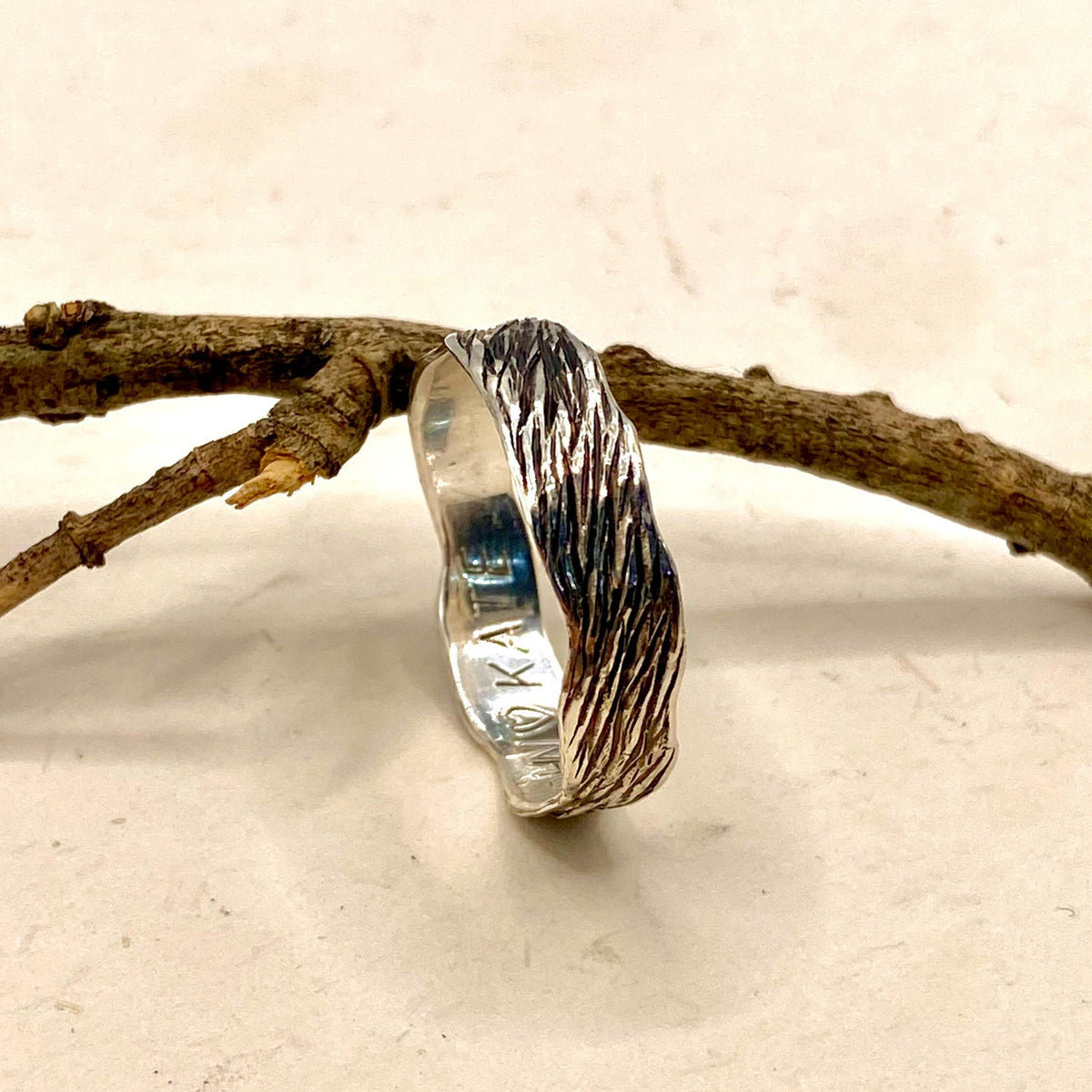 Fine Silver Twig Ring