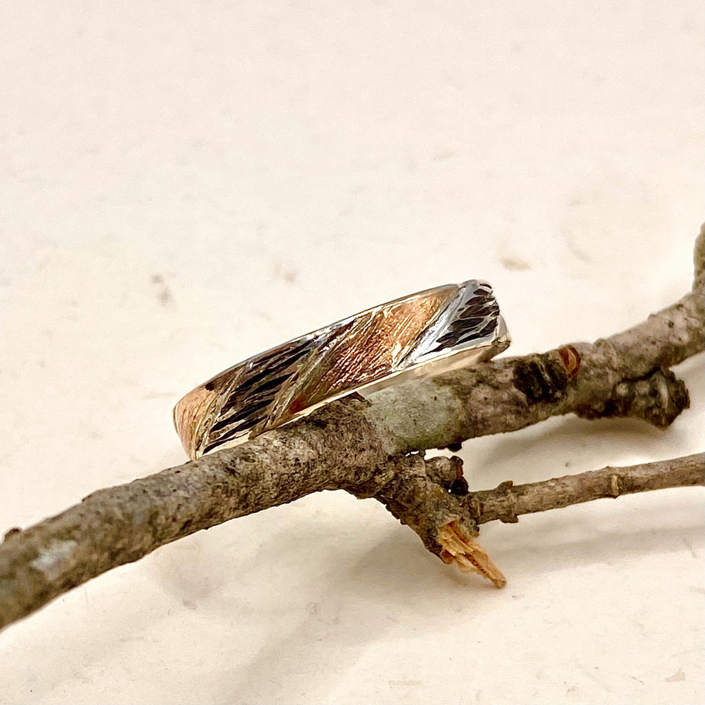 Fine Silver Tree Bark Band