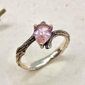 Morganite Sterling Silver Twig Ring