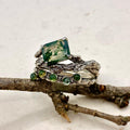 Moss Agate Sterling Silver Oak Leaf Ring