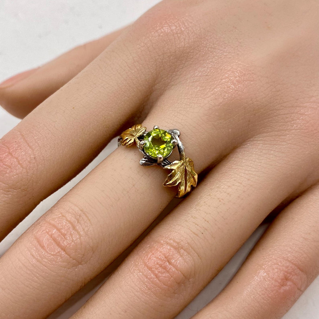 Peridot Sterling Silver Twig Ring