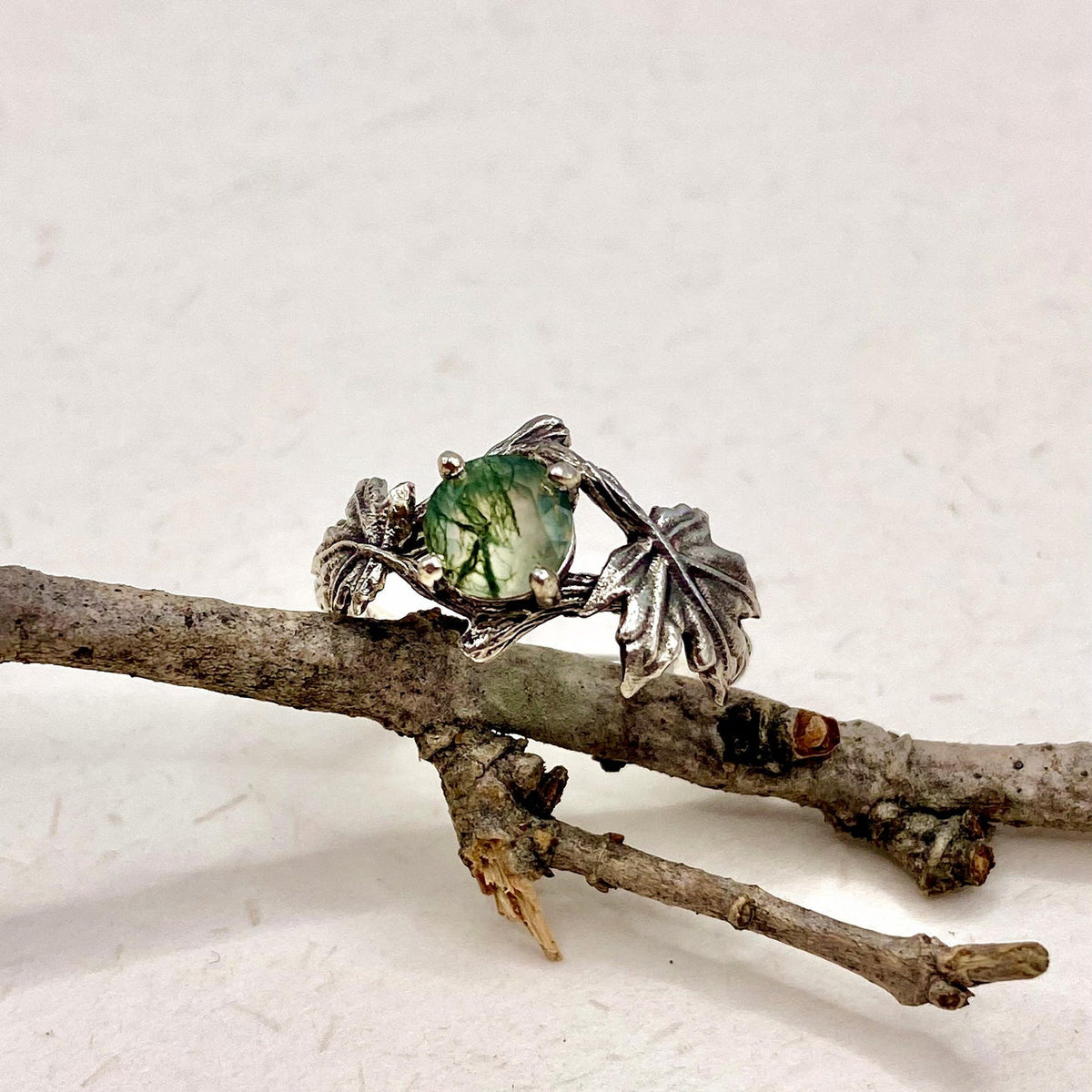 Sterling Silver Maple Leaf Ring