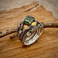 Moss Agate Sterling Silver Oak Leaf Ring