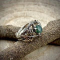 Moss Agate Sterling Silver Maple Leaf Ring