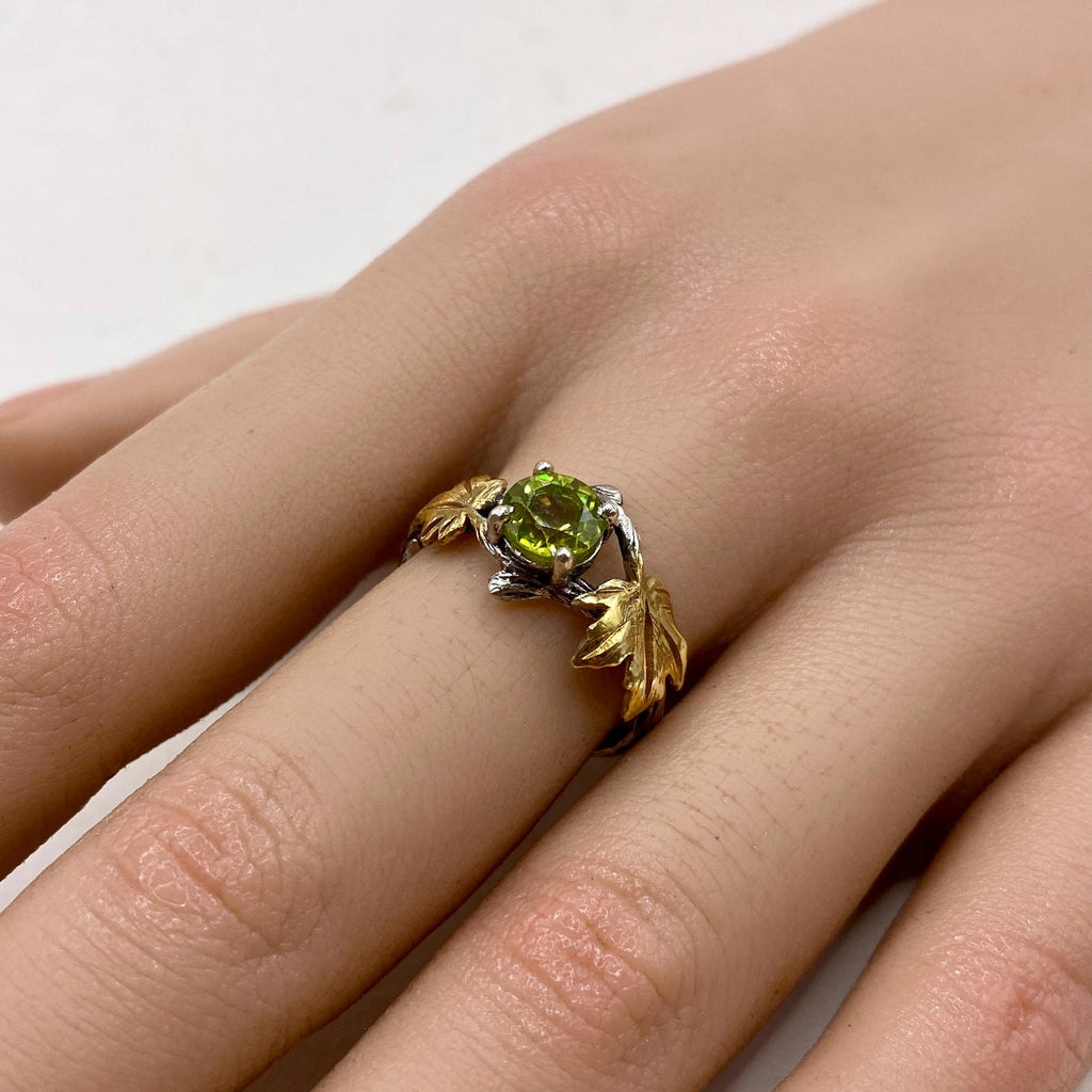 Peridot Sterling Silver Twig Ring