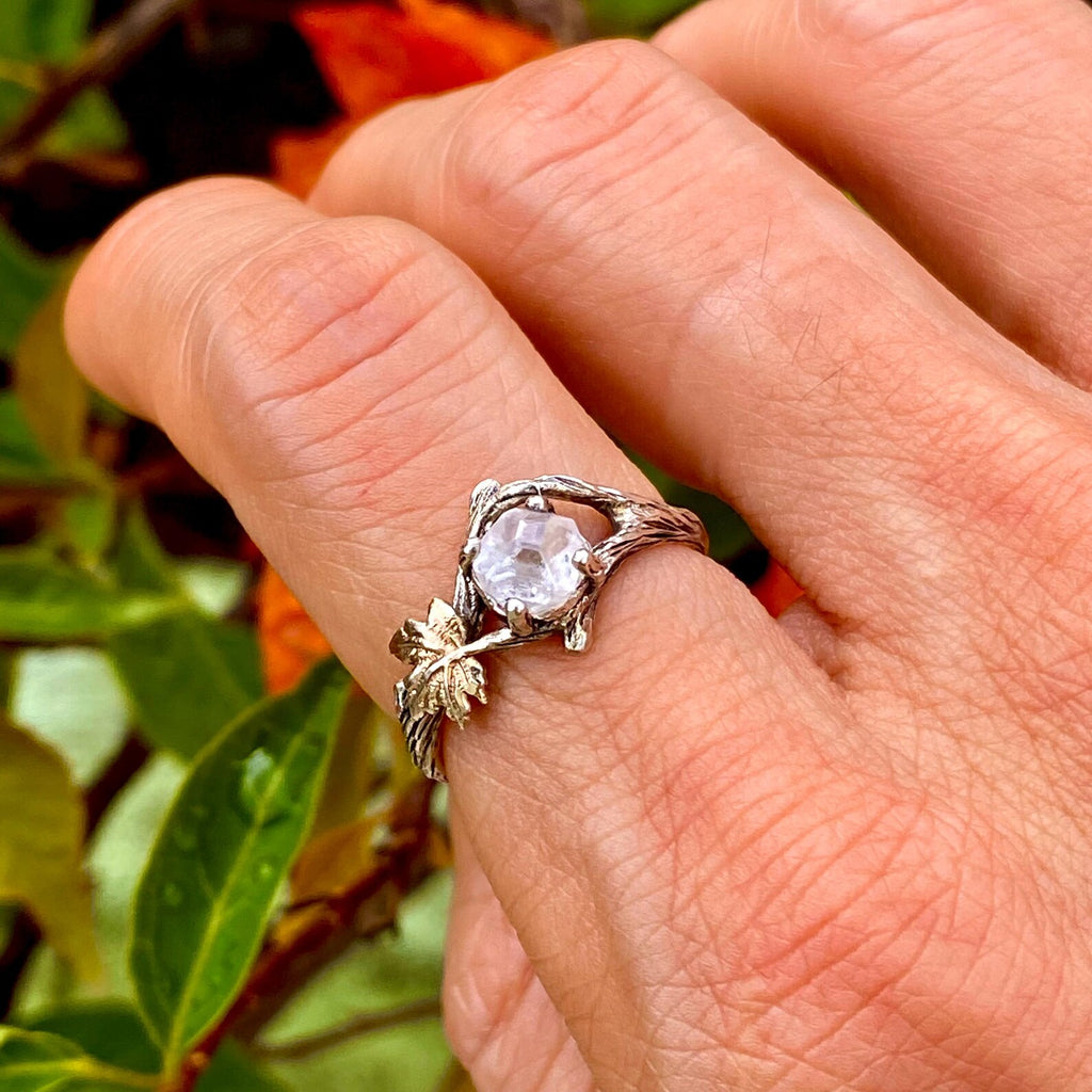 Lab-Grown Diamond 14K Gold Twig Ring