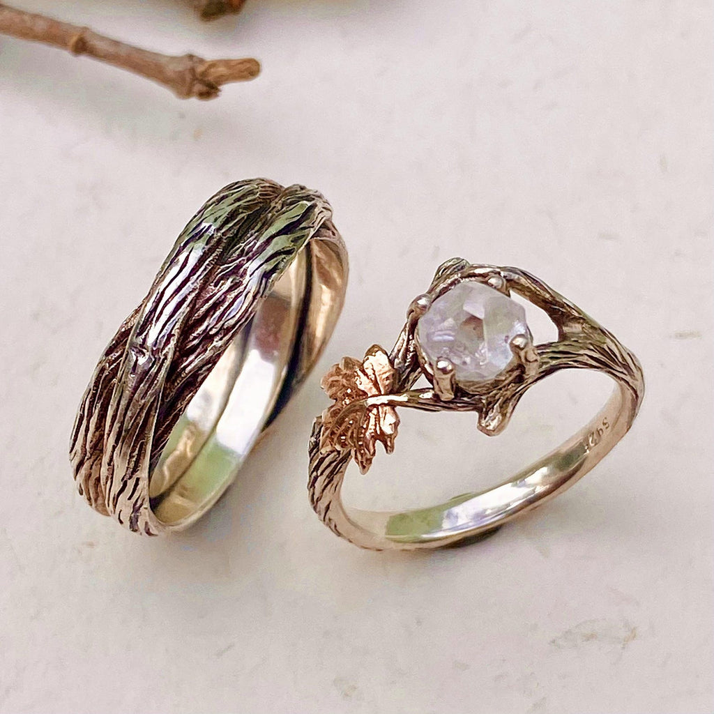 Lab-Grown Diamond 14K Gold Twig Ring