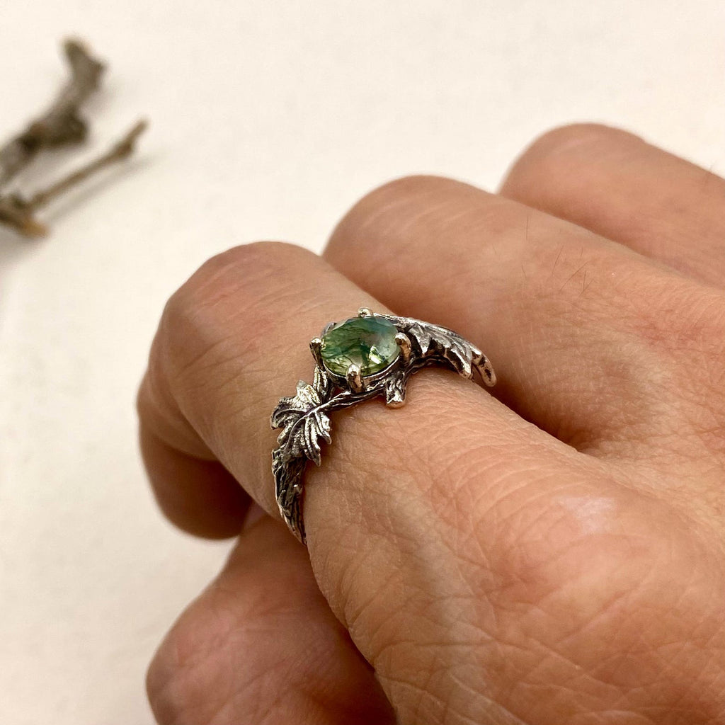 Sterling Silver Maple Leaf Ring